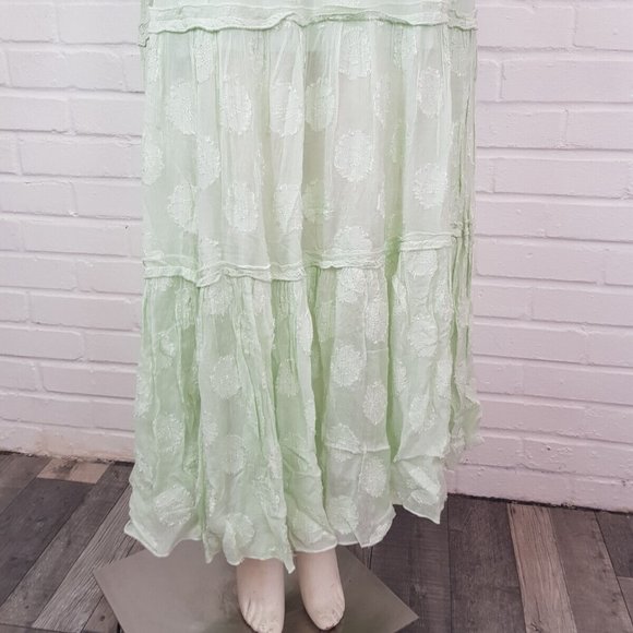 Free People Yara Maxi Dress XS UK 6 Mint Green Wedding Boho Ruffle Event BN - Picture 6 of 16